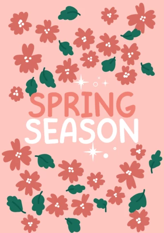 Modèle d'affiche pour les fleurs de la saison du printemps