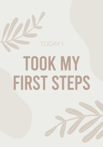 Baby Took First Steps Milestone Instagram Post Design Template