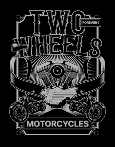 Two Wheels Motorcycles T-shirt Design Template