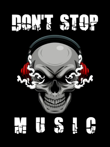 Teschio don't stop music mascotte design t-shirt