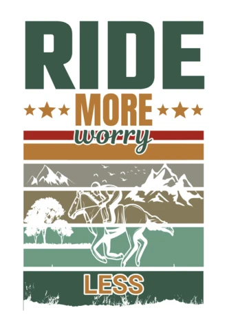 Plantilla de diseño estilo western vintage: arte inspirador "ride more worry less