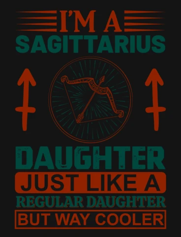 Ik ben een Boogschutter dochter sterrenbeeld t-shirt ontwerpsjabloon
