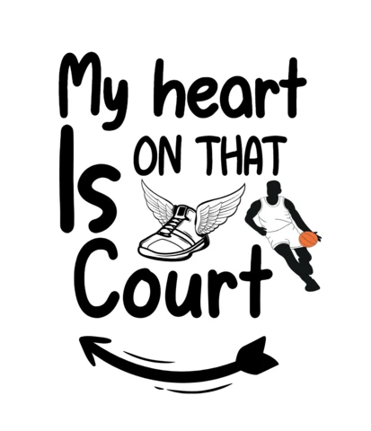 My Heart Is On That Court Basketball T-shirt Design Template