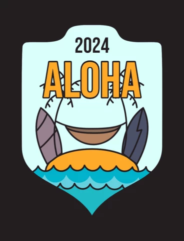 Aloha Surfing Badge Template Design
