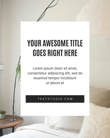 Cozy Bedroom Decor Instagram Post Design Template