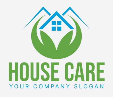 Modello di logo colorato per la cura della casa