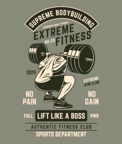Extreme Fitness T-Shirt Design Template