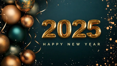 Golden Luxury New Year 2025 Celebration Design Template