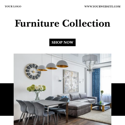 Black And White Elegant Advertising Instagram Post Design Template