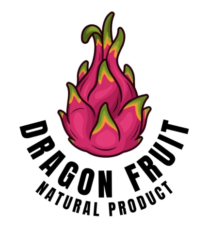 Modello di logo del frutto del drago naturale