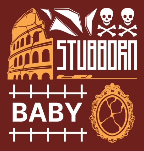 Template di design grafico per abbigliamento "Bambino Testardo"