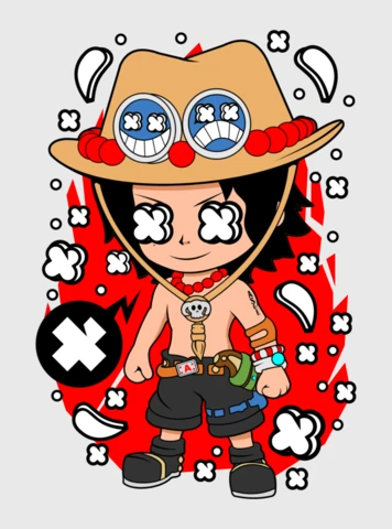 Portgas One Piece Cartoon Character Pop Culture Poster Design Template