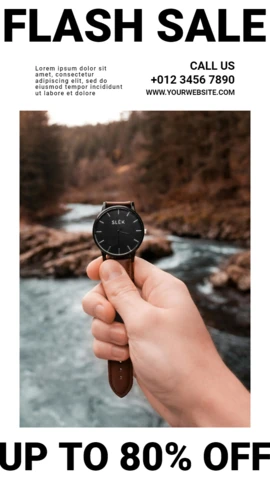 Flash Sale Offer Watch Instagram Story Post Design Template