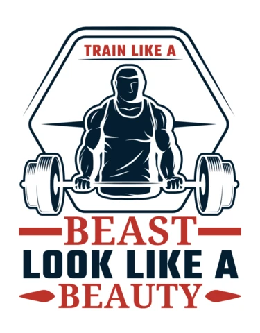 Fitness Motivation Design Template: 'Train Like a Beast, Look Like a Beauty'