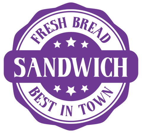 Modèle de logo pour un sandwich frais