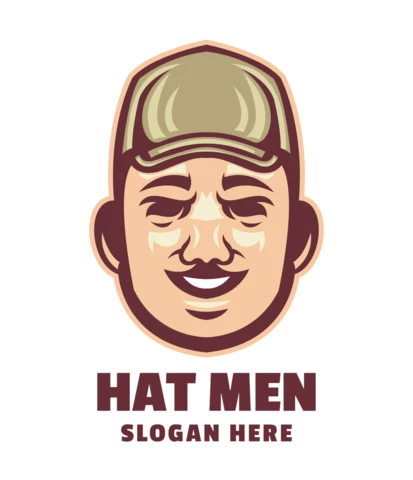 Hat Men Logo Design Template