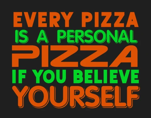 Ogni pizza è un modello di t-shirt personale