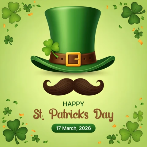 St Patrick's Day Hat Design Template for Greeting Cards