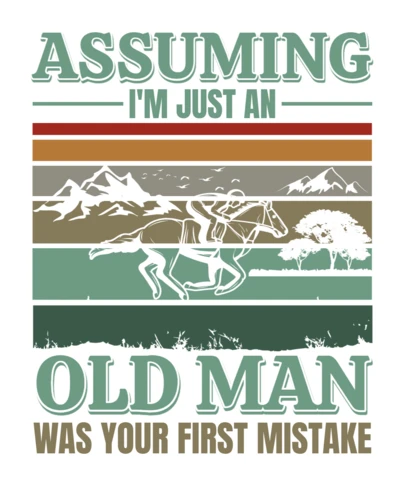Modèle de citation au style western vintage pour l'humour des vieux hommes