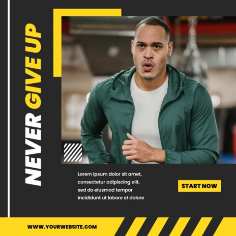 Never give up fitness lifestyle instagram story post design
