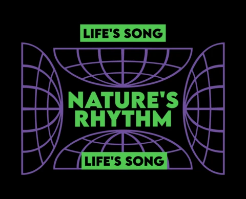 Life’s Song Nature’s Rhythm Calm-Core Quote with Symmetrical Grid Motif T-Shirt Design Template