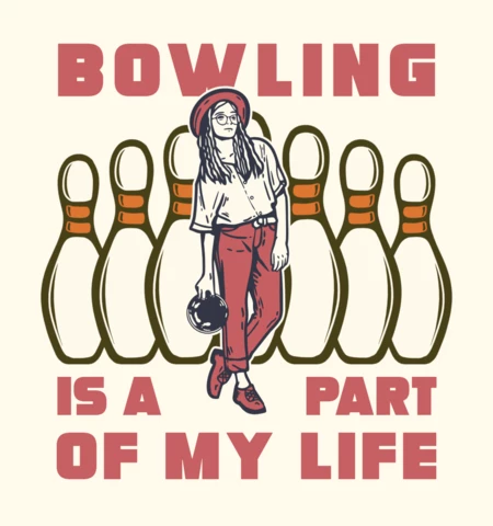 Pin Bowling Slogan Vintage T-shirt Design Template