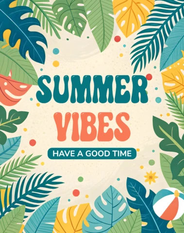 Tropical Summertime Design for Summer Season Template