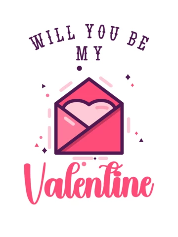 Valentines Day Will You Be My Valentine T-shirt Template Design