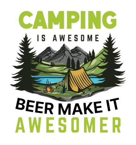 Camping Is Awesome T-Shirt Quote Design Template