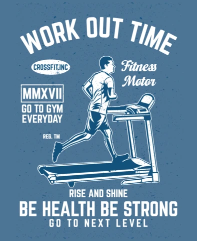 Tiempo de entrenamiento en cinta de correr plantilla de diseño de camiseta