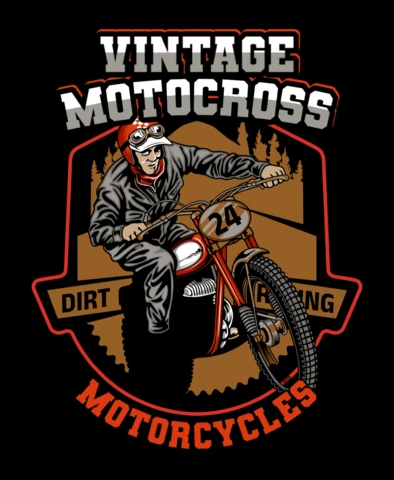 Vintage Motocross T-Shirt Design Template