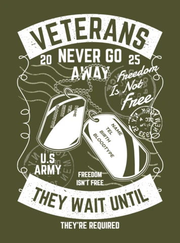 Army Veterans Vintage T-shirt Design Template