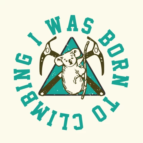 Vintage Koala Climbing Logo Design Template