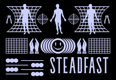 Modèle de design graphique moderne avec des figures humaines abstraites pour les vêtements et les produits dérivés.