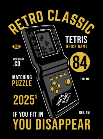 Tetris Brick Videogame T-shirt Design Template
