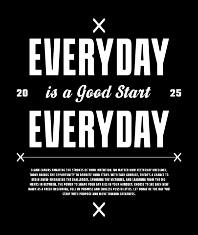 Chaque jour est un bon départ citation motivante pour des nouveaux commencements et un réajustement d'état d'esprit modèle de design de t-shirt.