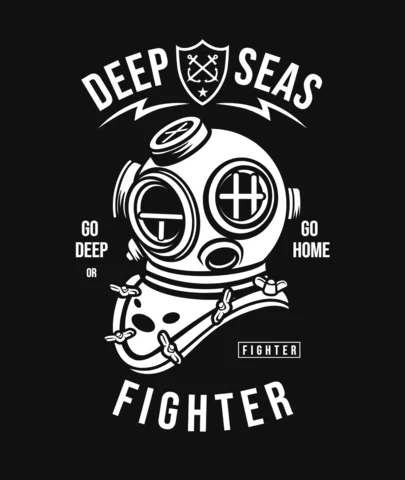Deep Seas Fighter T-Shirt Design Template