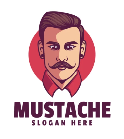 Modèle de conception de logo moustache