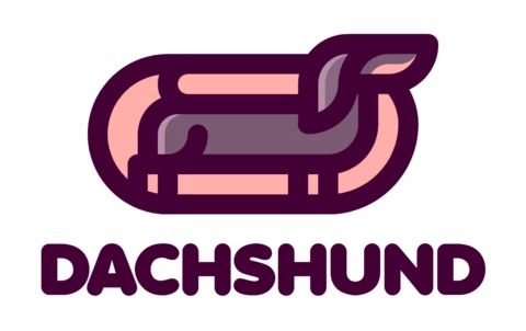 Dachshund Dog Colorful Logo Design Template