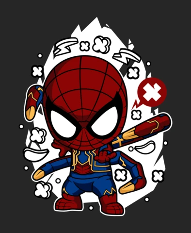 Modèle de conception d'affiche de culture pop de personnage de dessin animé Iron Spider-Man
