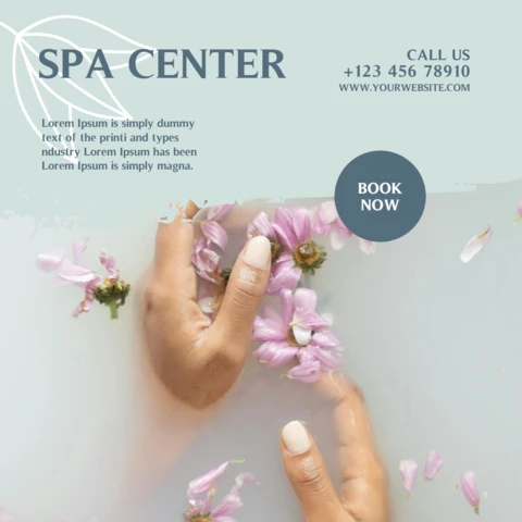 Cute Floral Textured Advertising Social Media Post Design Template