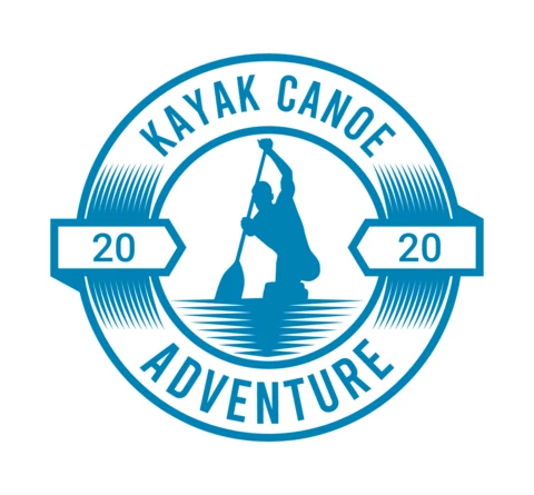 Canoe Kayaking Adventure Logo Design Template
