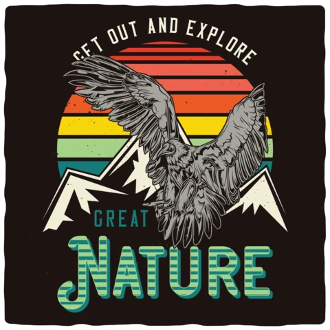 Explore Great Nature Vintage T-shirt Design Template