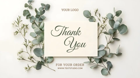 Minimal Flower Background Thank You Layout Design