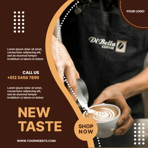 New Taste CappuccinoPromotional Social Media Post Design Template
