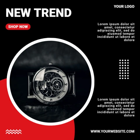 Black And Red Geometric Instagram Promotional Post Design Template