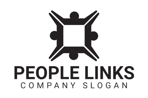 İnsanlar logo tasarım şablonunu bağlar