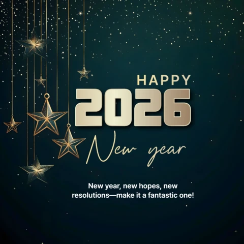 Happy New Year 2026 Starry Theme Design Template