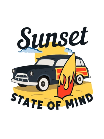Modèle de t-shirt de voiture de surf d'été