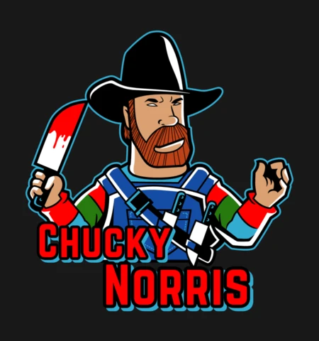Chucky norris parodia plantilla de diseño de camiseta